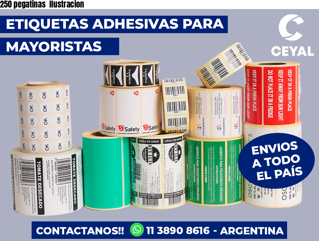 250 pegatinas  Ilustracion