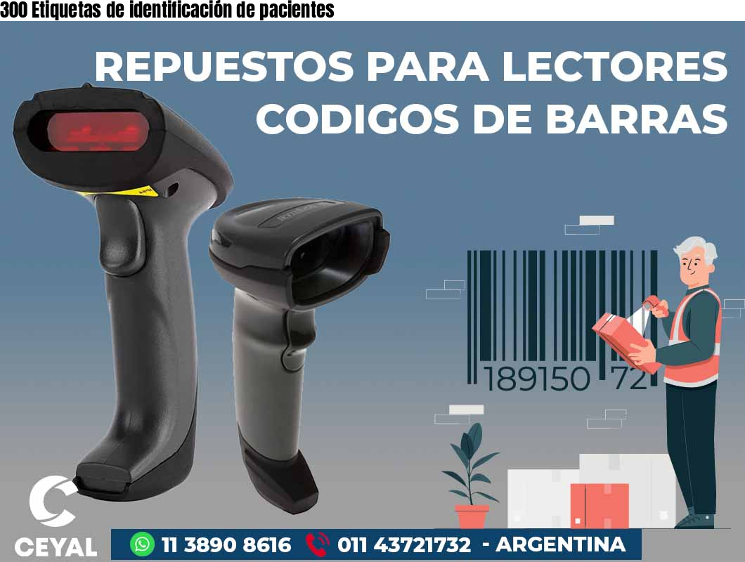 300 Etiquetas de identificación de pacientes