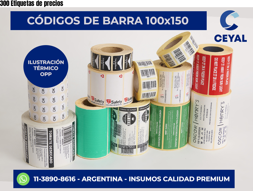 300 Etiquetas de precios