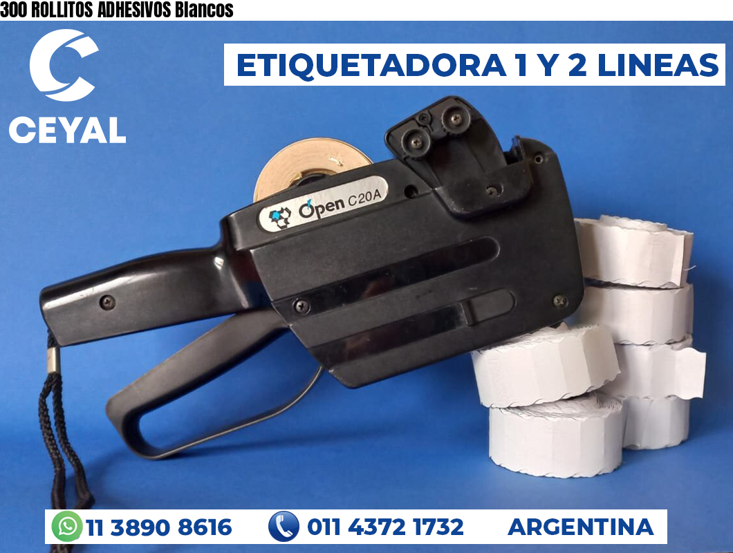 300 ROLLITOS ADHESIVOS Blancos