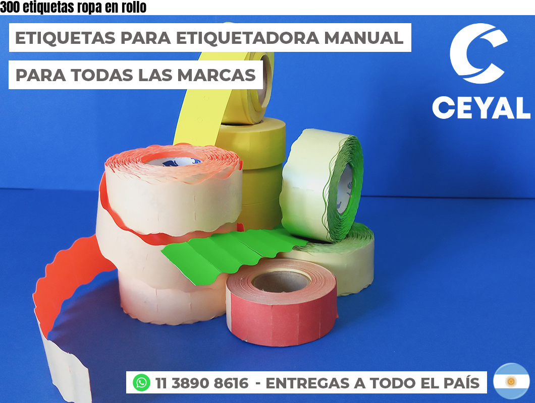 300 etiquetas ropa en rollo