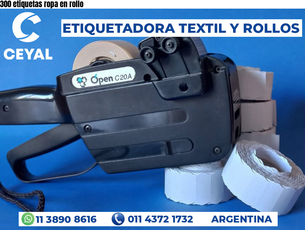 300 etiquetas ropa en rollo