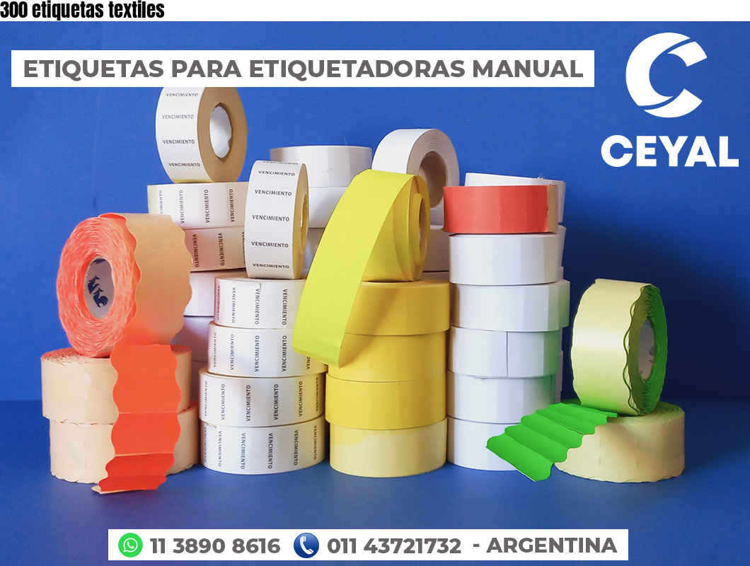 300 etiquetas textiles