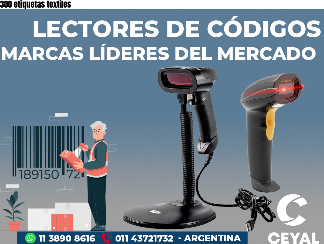 300 etiquetas textiles