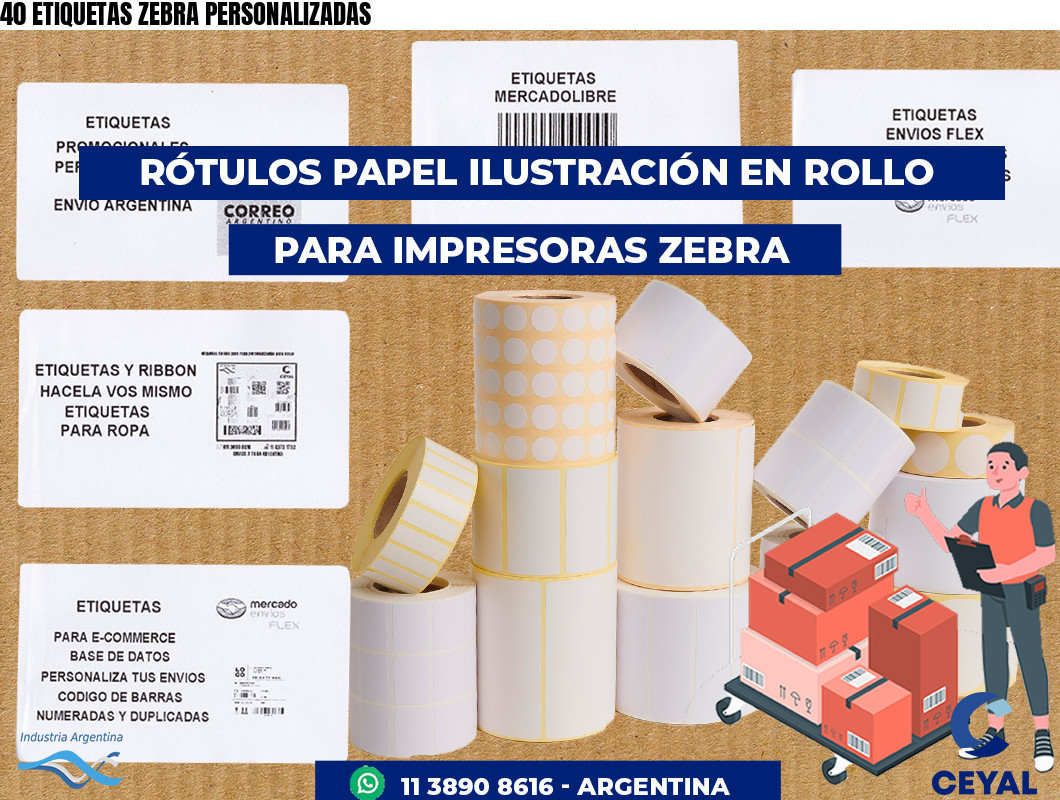 40 ETIQUETAS ZEBRA PERSONALIZADAS