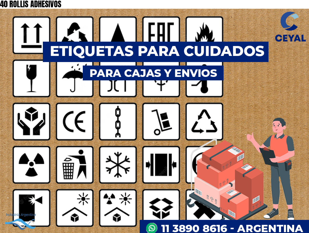 40 ROLLIS ADHESIVOS