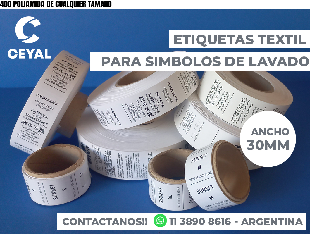 400 POLIAMIDA DE CUALQUIER TAMAÑO