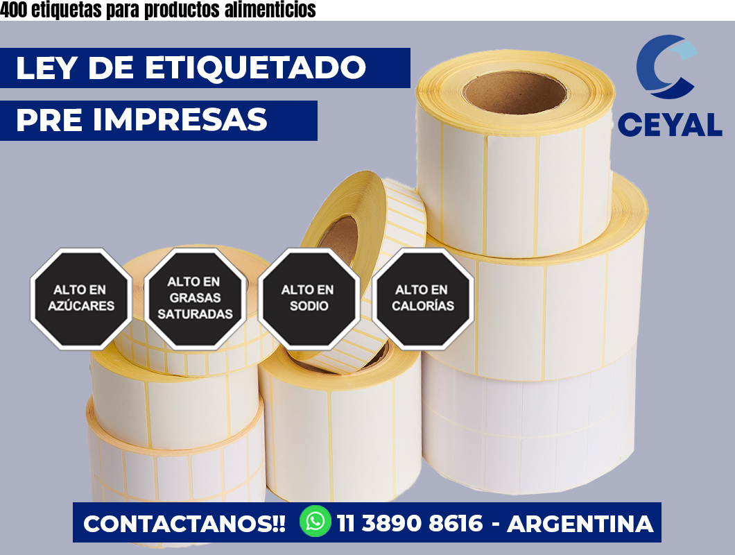 400 etiquetas para productos alimenticios