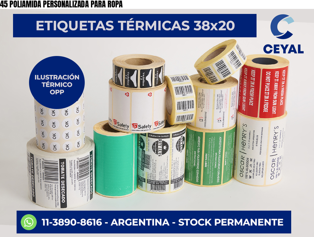45 POLIAMIDA PERSONALIZADA PARA ROPA