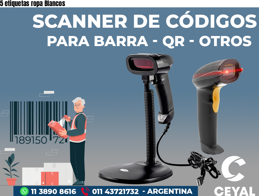 5 etiquetas ropa Blancos