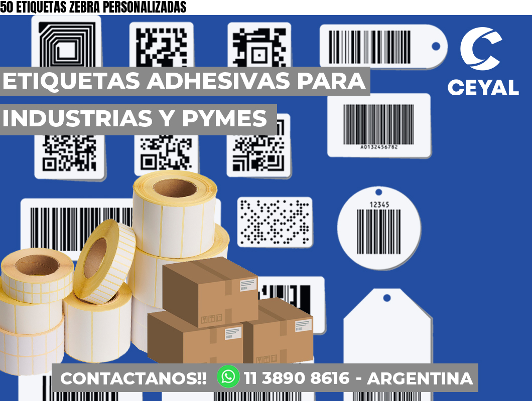 50 ETIQUETAS ZEBRA PERSONALIZADAS
