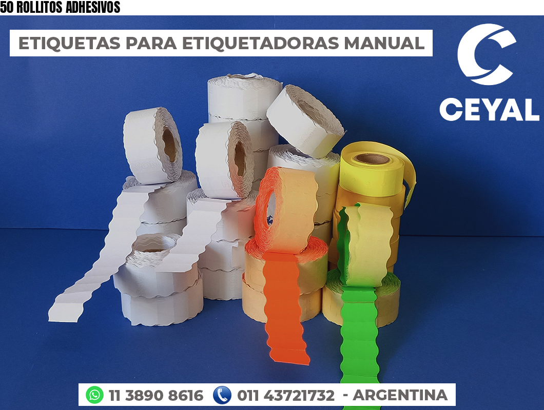 50 ROLLITOS ADHESIVOS