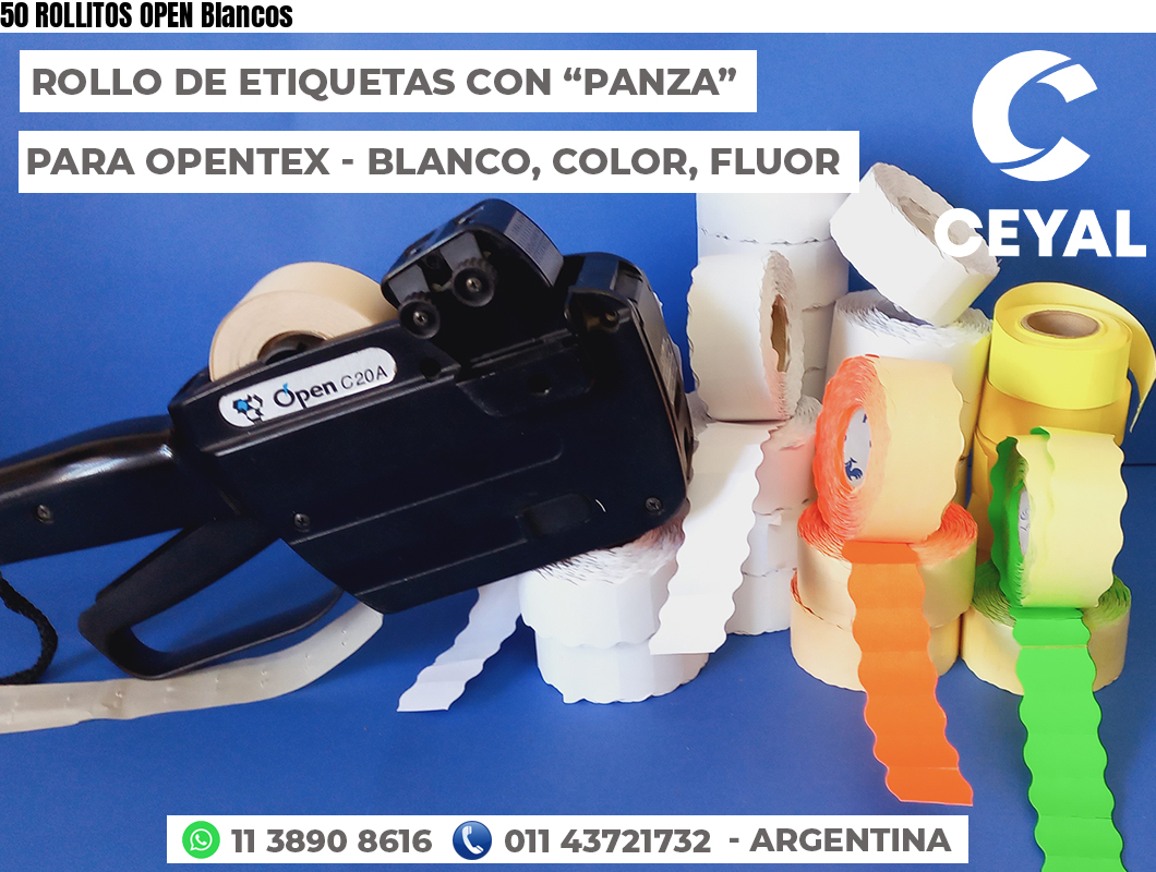 50 ROLLITOS OPEN Blancos