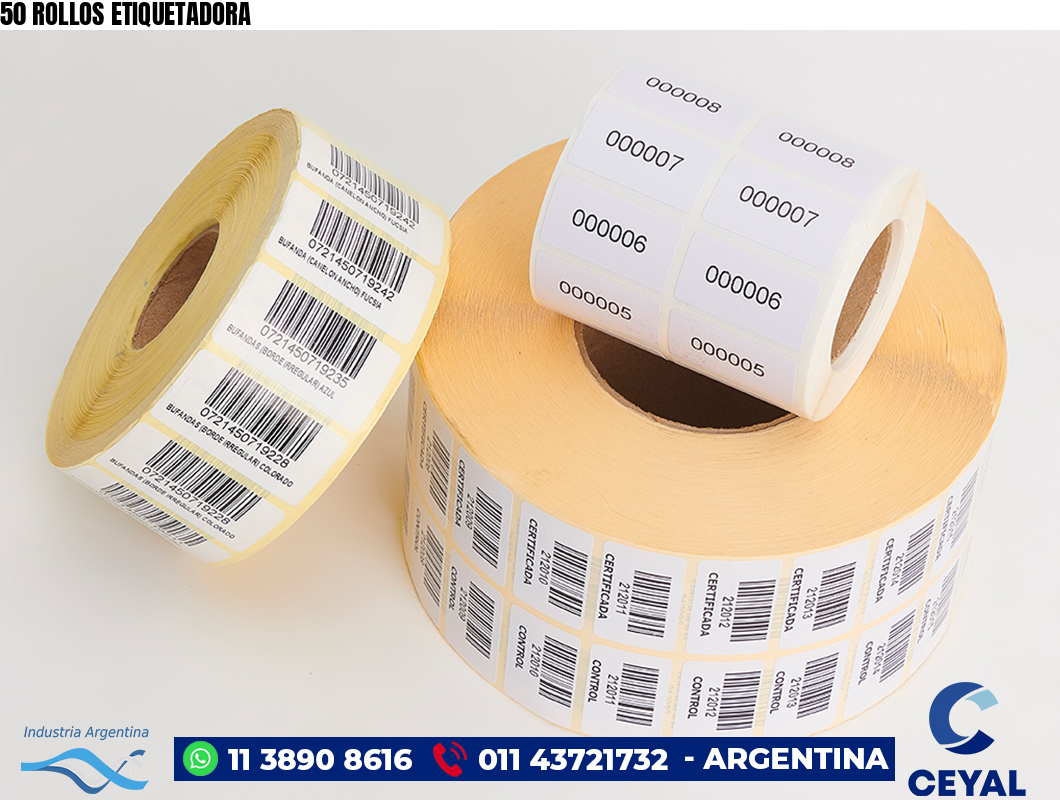 50 ROLLOS ETIQUETADORA