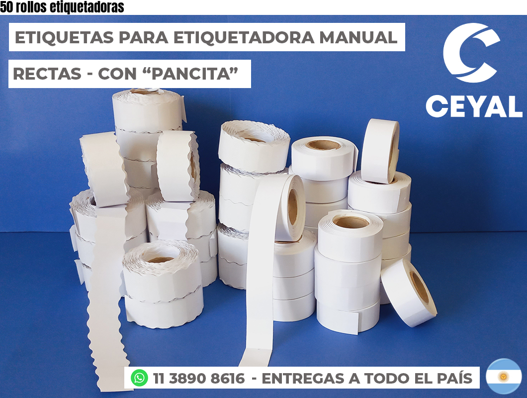50 rollos etiquetadoras