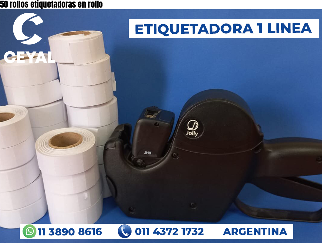 50 rollos etiquetadoras en rollo