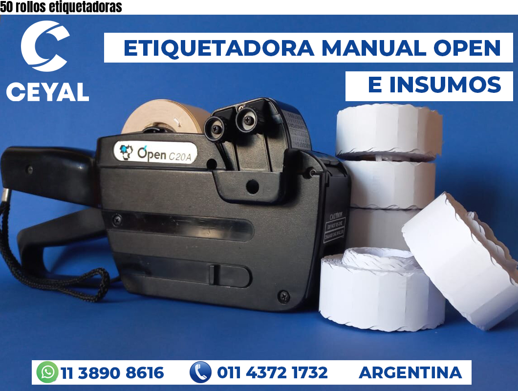 50 rollos etiquetadoras
