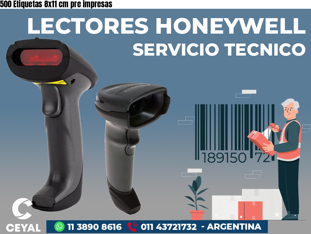 500 Etiquetas 8x11 cm pre impresas