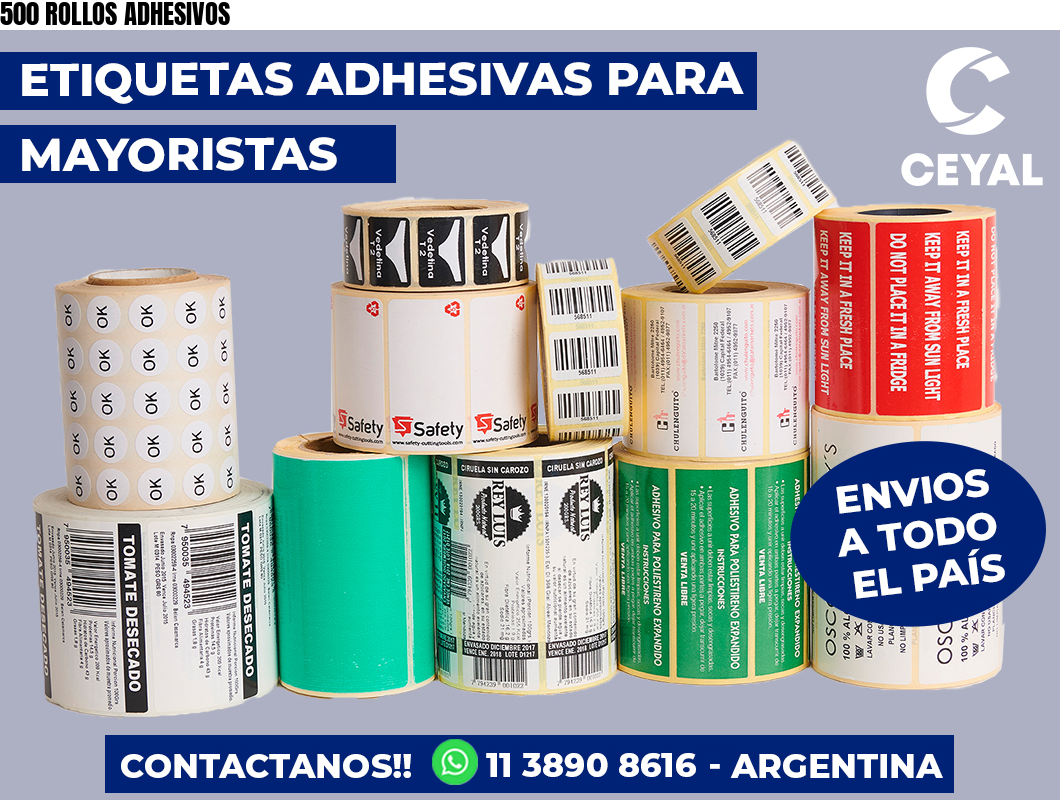 500 ROLLOS ADHESIVOS