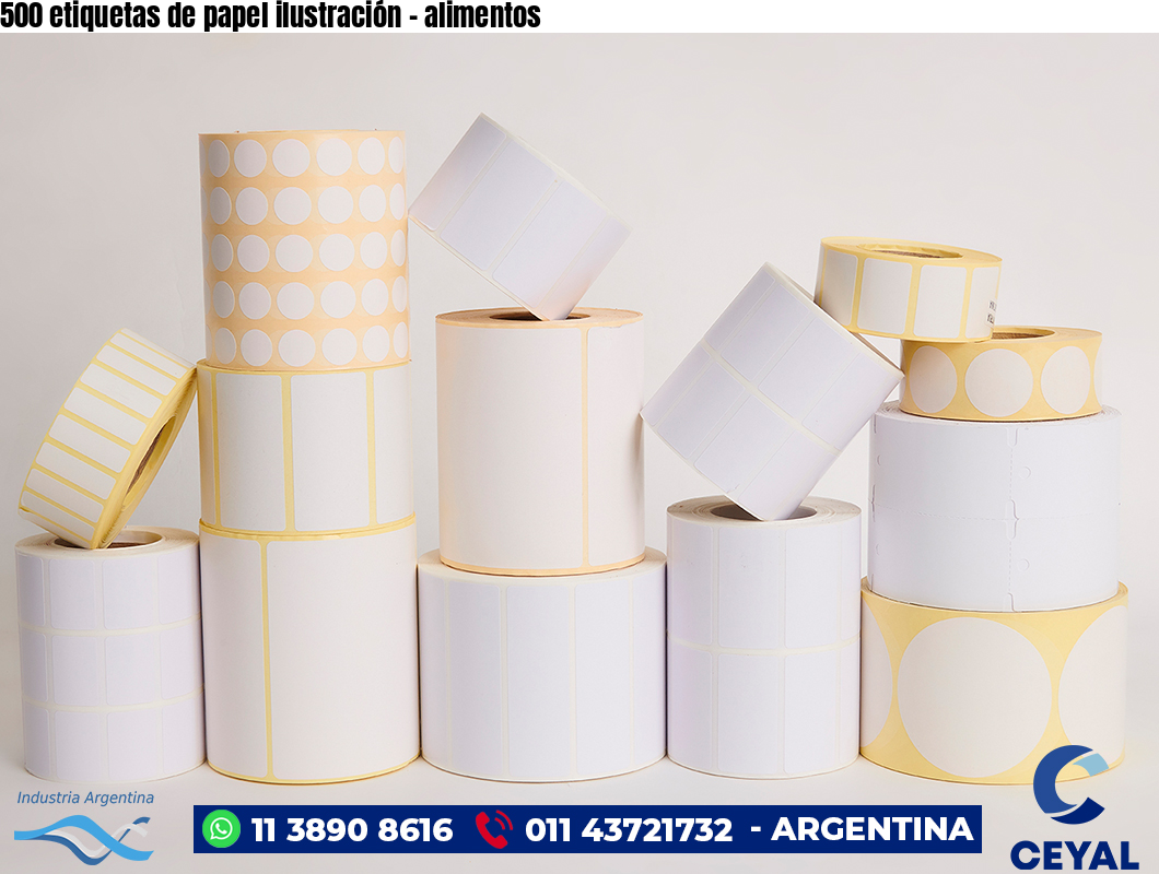 500 etiquetas de papel ilustración – alimentos