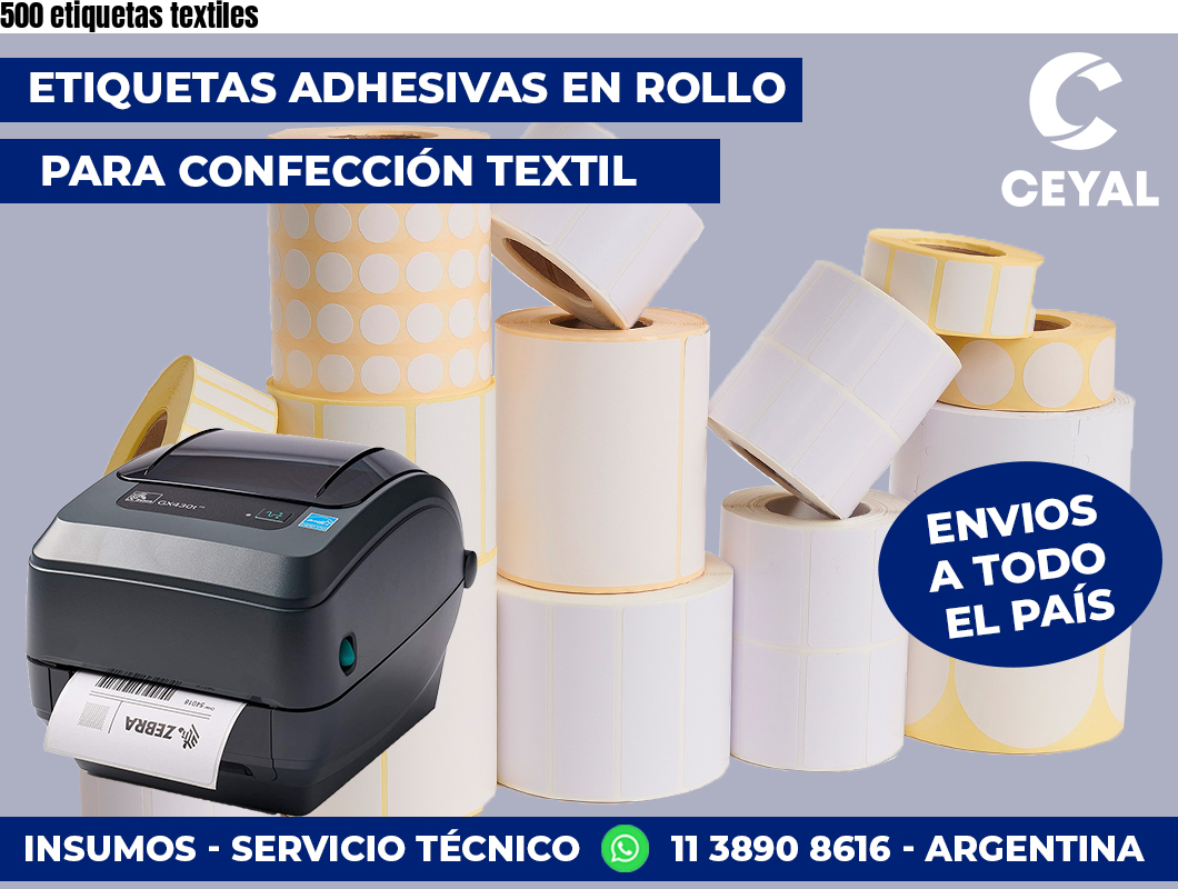 500 etiquetas textiles