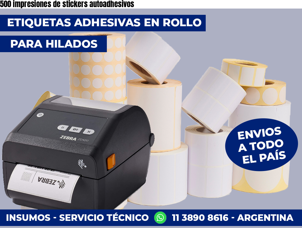 500 impresiones de stickers autoadhesivos