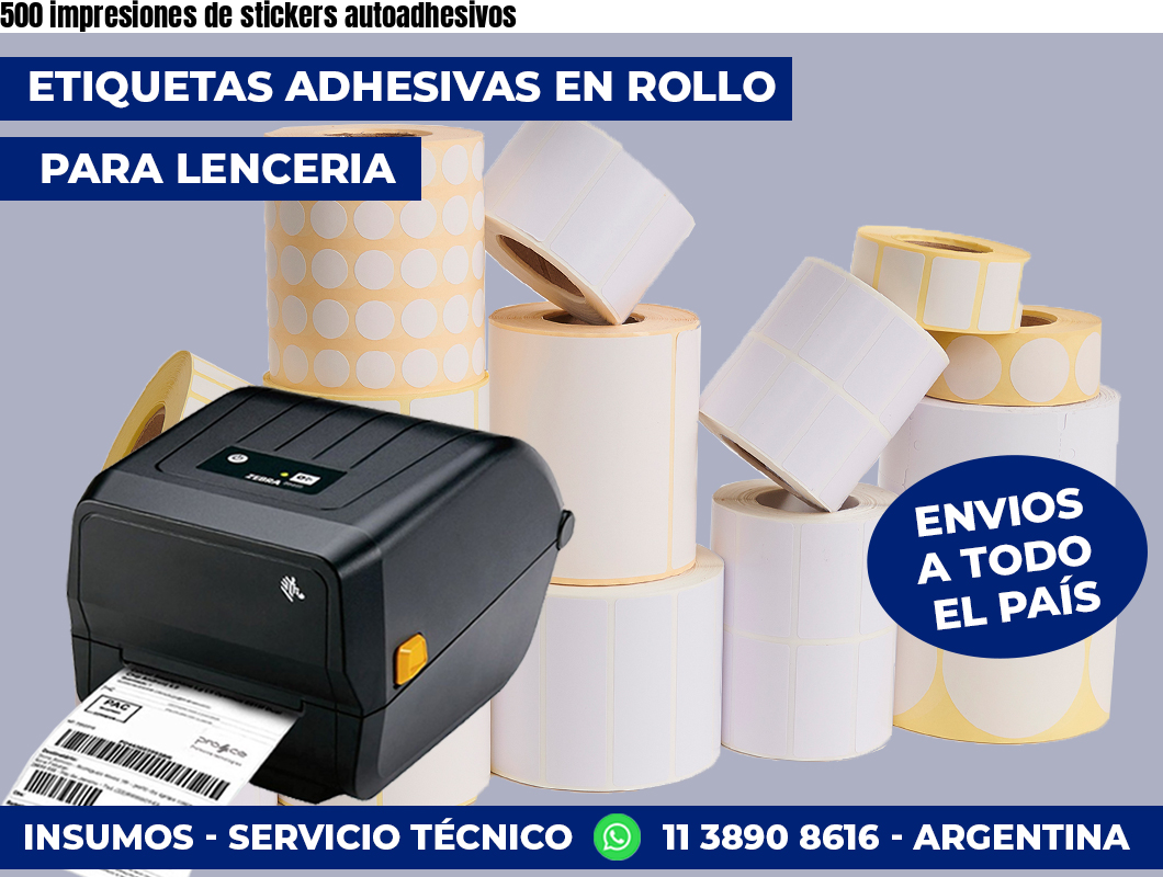 500 impresiones de stickers autoadhesivos