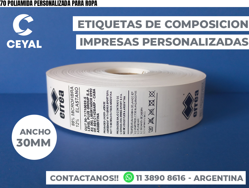 70 POLIAMIDA PERSONALIZADA PARA ROPA
