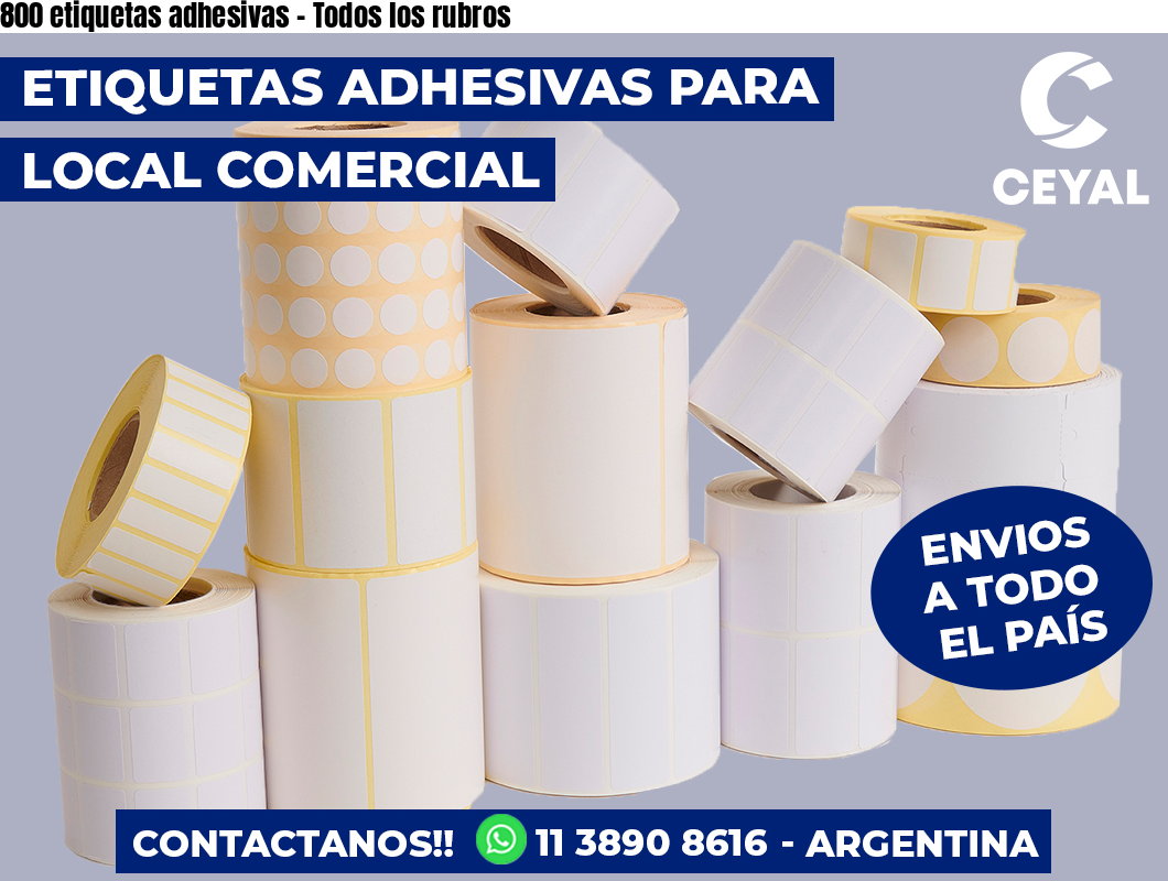 800 etiquetas adhesivas - Todos los rubros