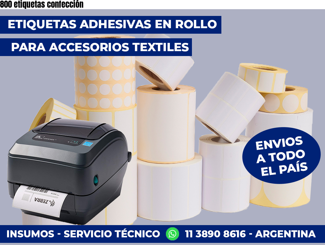 800 etiquetas confección