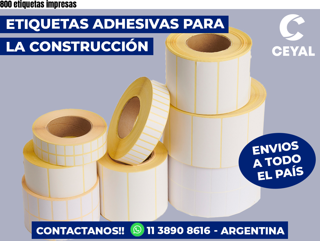 800 etiquetas impresas