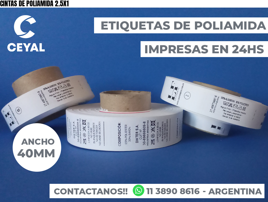 CINTAS DE POLIAMIDA 2.5X1