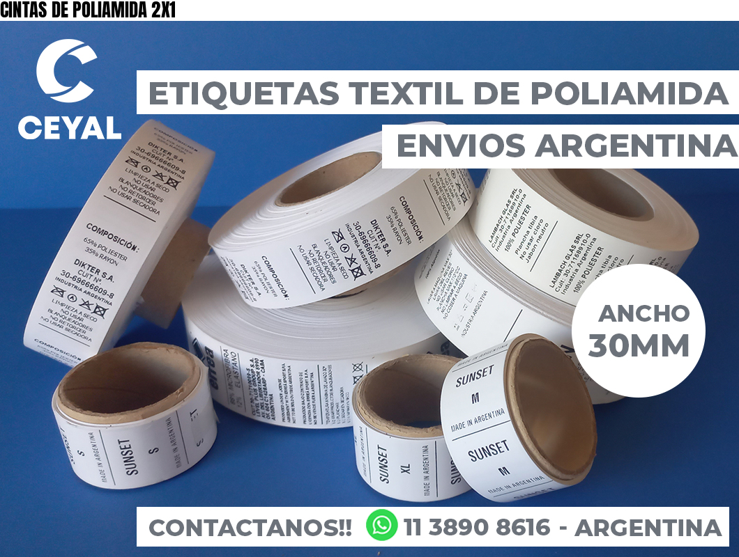 CINTAS DE POLIAMIDA 2X1