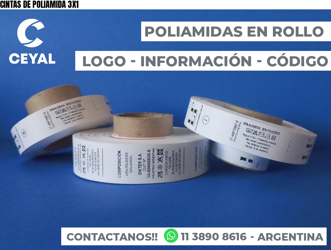 CINTAS DE POLIAMIDA 3X1