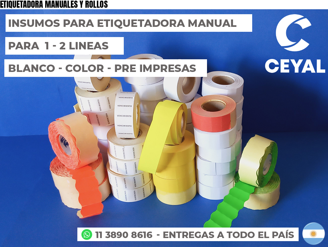 ETIQUETADORA MANUALES Y ROLLOS