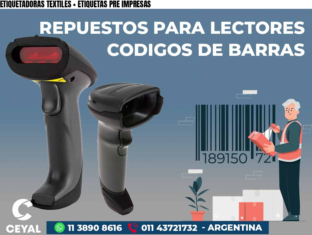 ETIQUETADORAS TEXTILES + ETIQUETAS PRE IMPRESAS