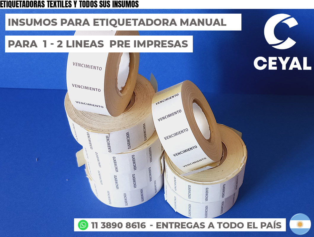 ETIQUETADORAS TEXTILES Y TODOS SUS INSUMOS