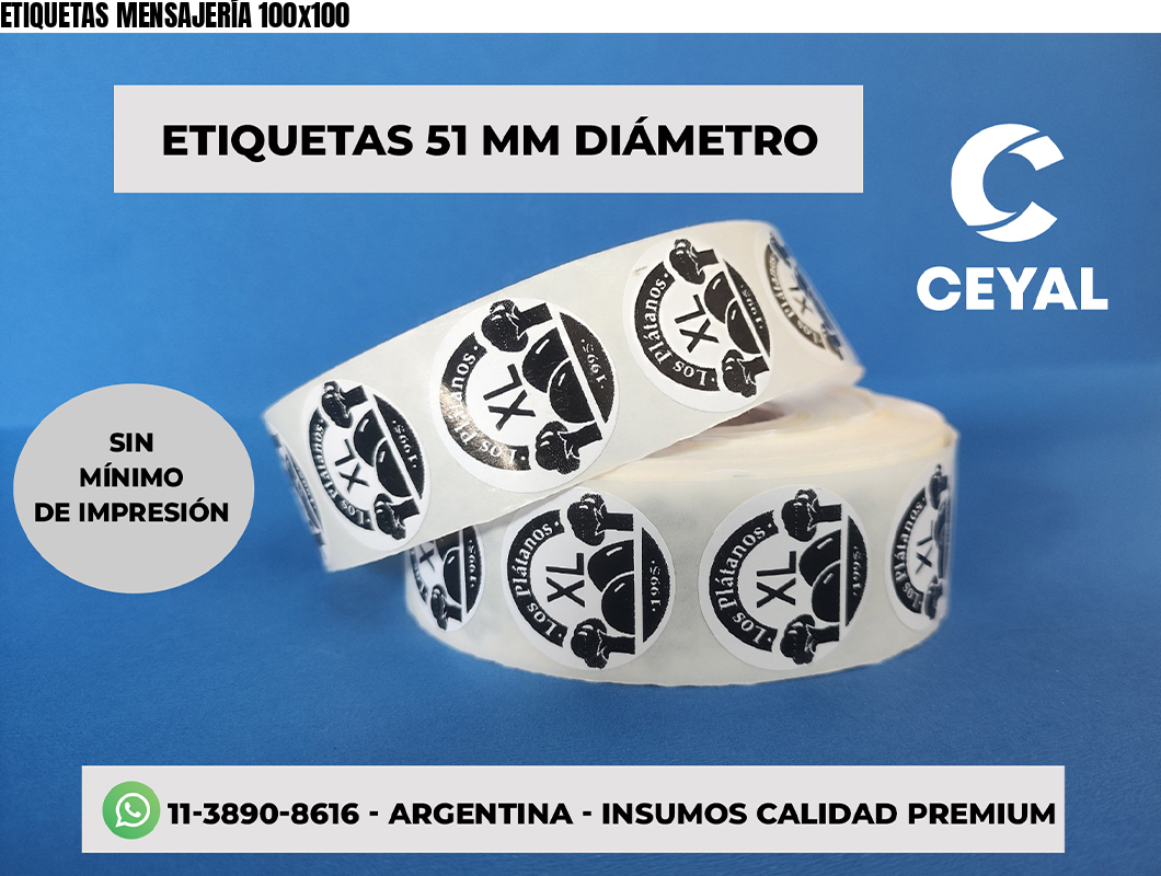 ETIQUETAS MENSAJERÍA 100x100