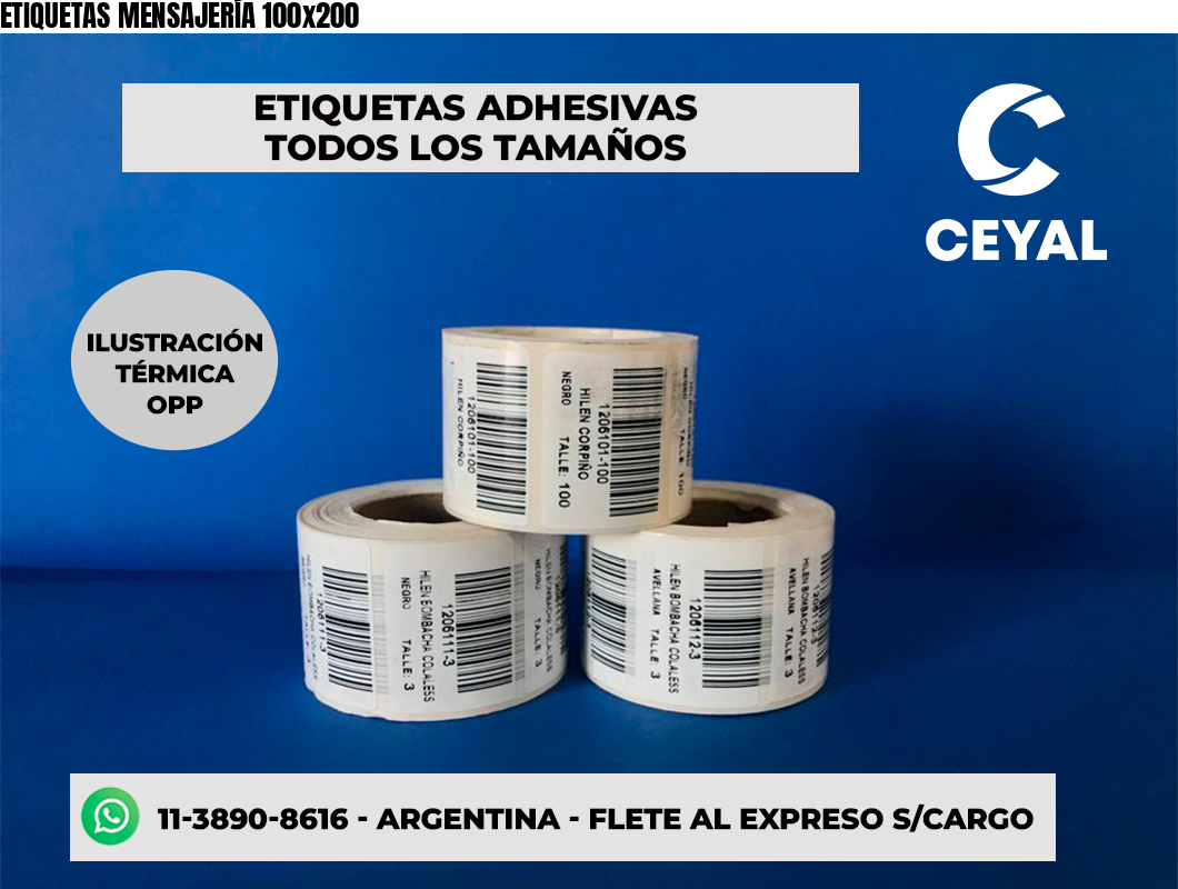 ETIQUETAS MENSAJERÍA 100x200