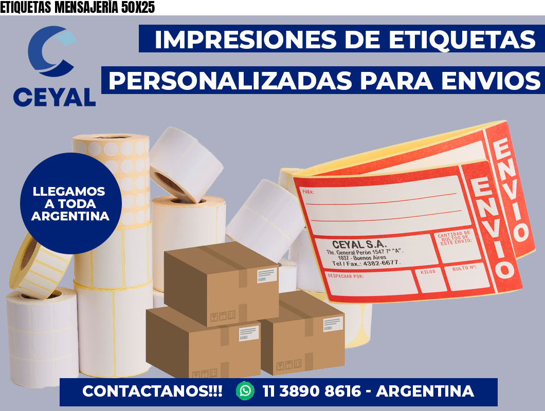 ETIQUETAS MENSAJERÍA 50X25