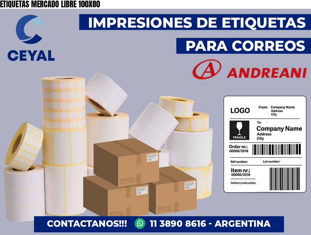 ETIQUETAS MERCADO LIBRE 100X80