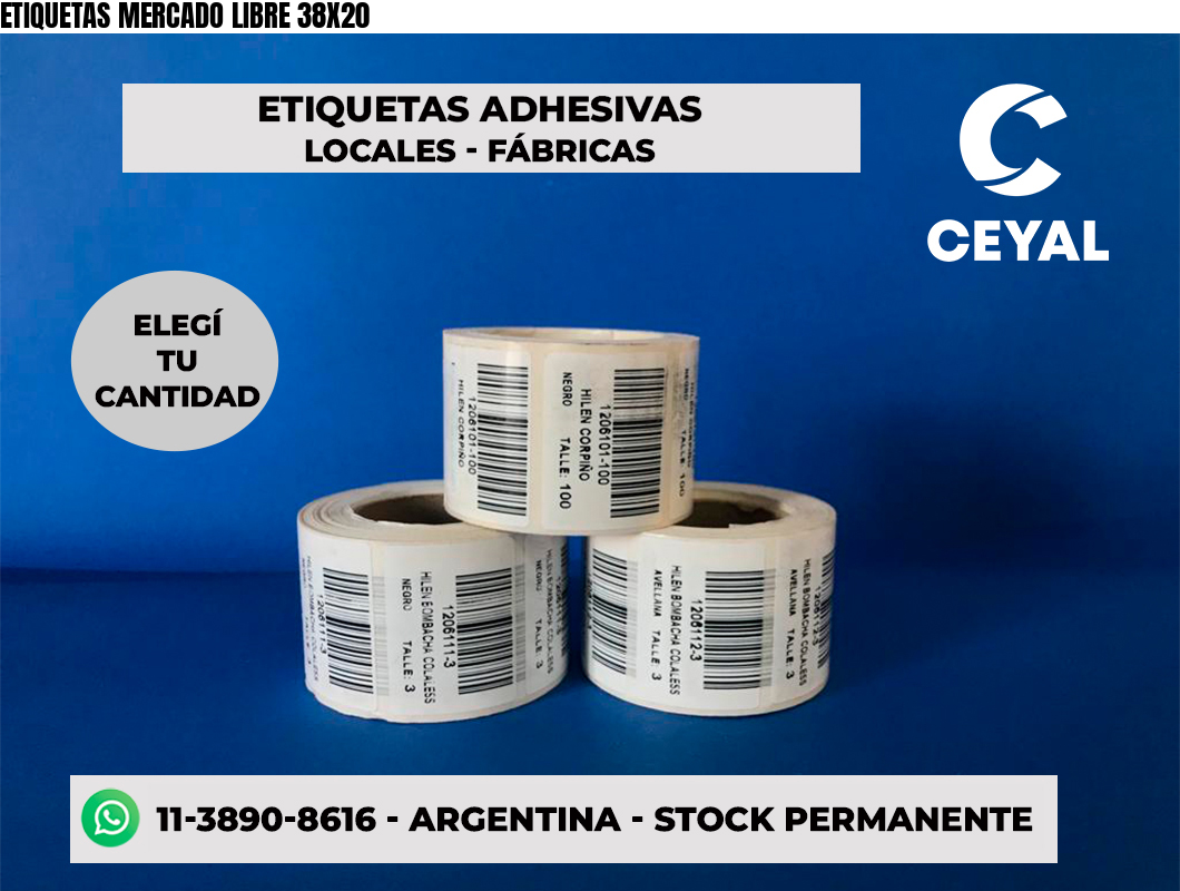 ETIQUETAS MERCADO LIBRE 38X20