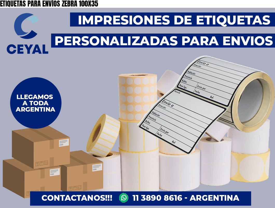 ETIQUETAS PARA ENVÍOS ZEBRA 100X35