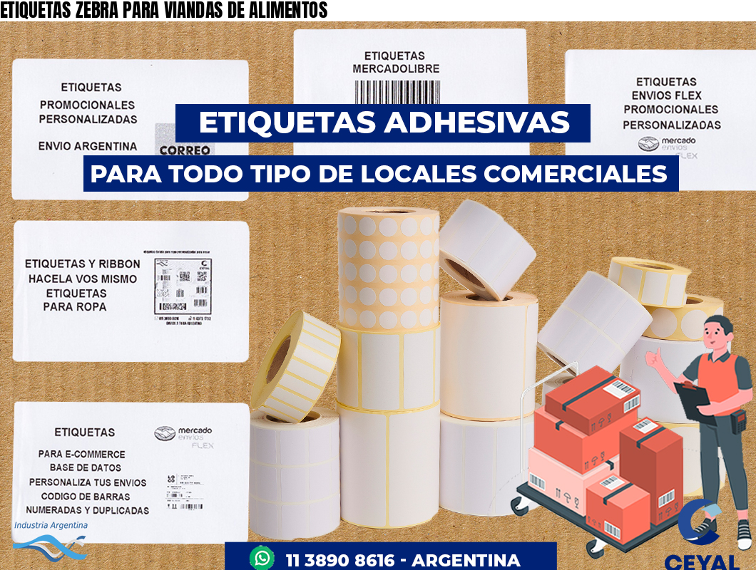 ETIQUETAS ZEBRA PARA VIANDAS DE ALIMENTOS