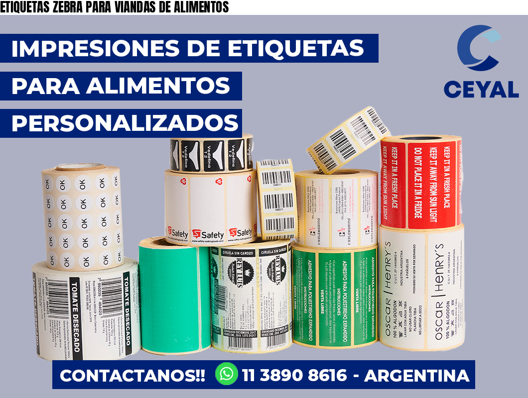 ETIQUETAS ZEBRA PARA VIANDAS DE ALIMENTOS