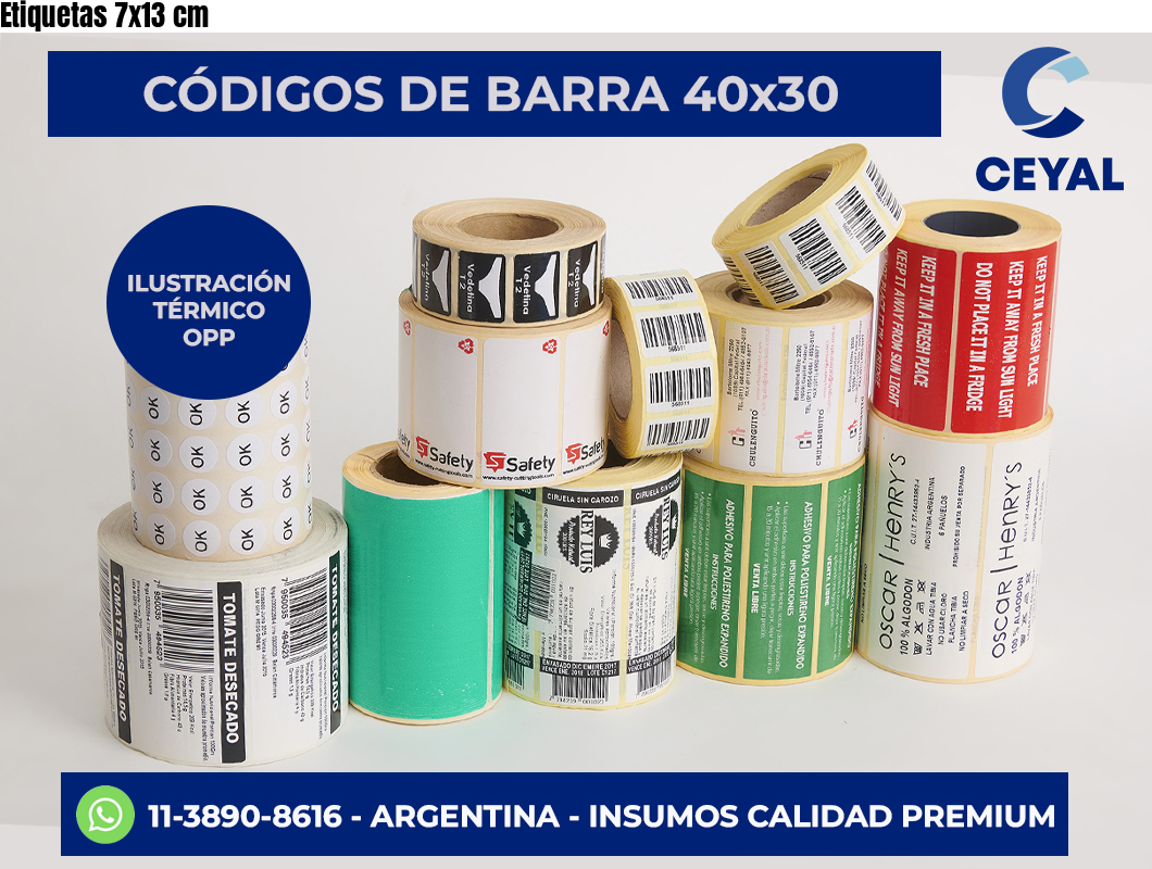 Etiquetas 7×13 cm