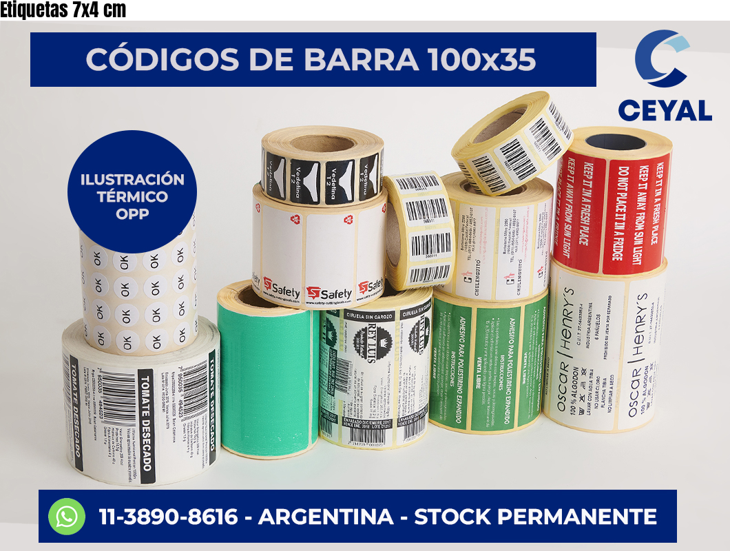 Etiquetas 7×4 cm