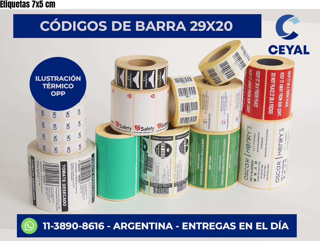 Etiquetas 7×5 cm