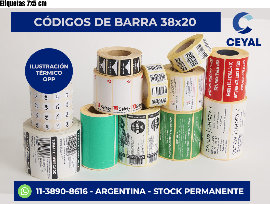 Etiquetas 7×5 cm