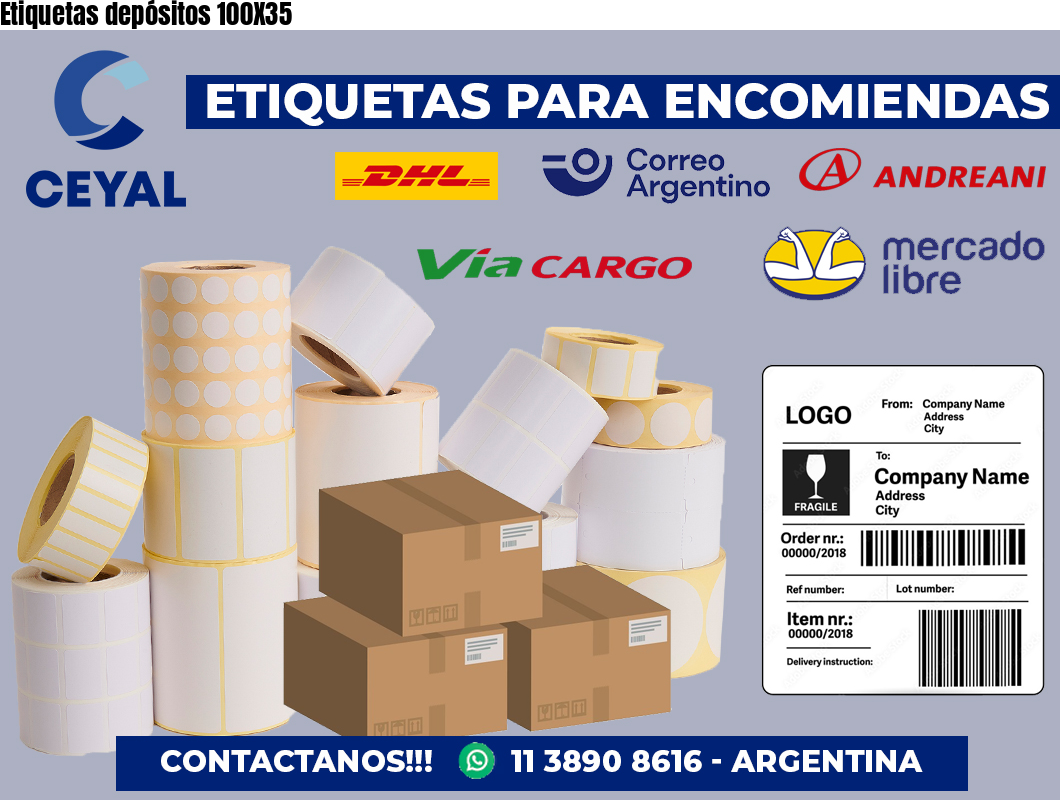 Etiquetas depósitos 100X35
